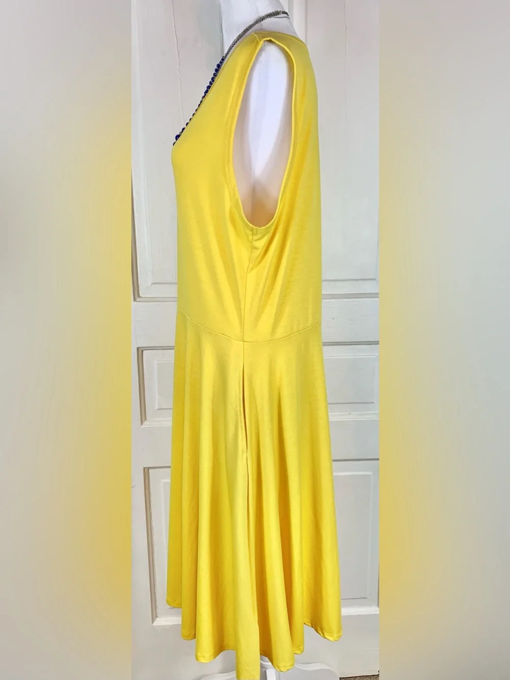 LuLaRoe Nicki Sleeveless Dress - Yellow - Pockets - 2XL - Sundress - Picture 9 of 11